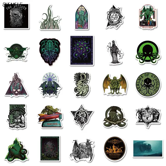10/30/50PCS Mixed Cartoon Skeleton Horror Great Cthulhu Mythos Stickers DIY Toys Car Skateboard Laptop Decal Graffiti Sticker F5 4