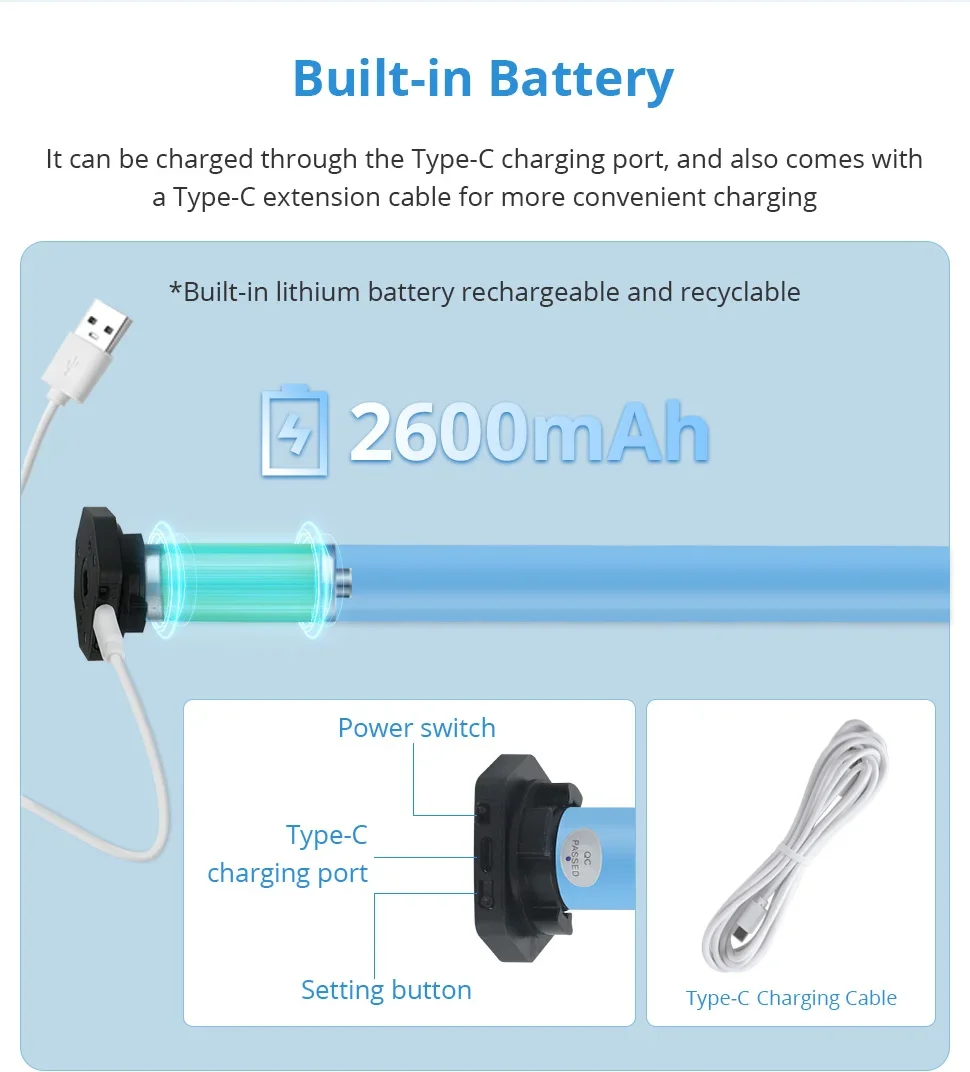 Zigbee Rechargeable Roller Shade Blinds Motor for 37mm 38mm Tube Work with Tuya