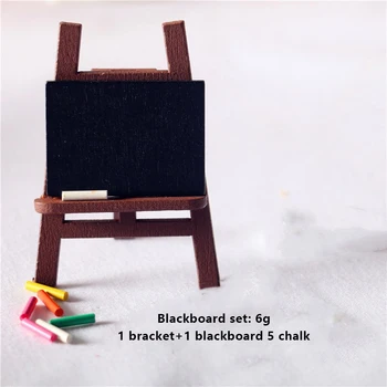 1 set di accessori fai da te per casa delle bambole, kit con lavagna e supporto per gesso, modello giocattolo per decorazione micro paesaggio