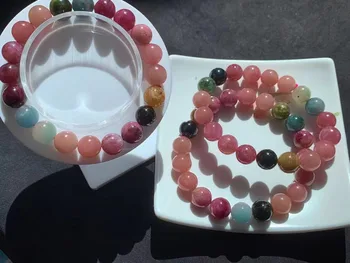 Unit One Bracelet 9.5mm To 10mm Good Quality Natural Tourmaline Crystal Healing Bead Bracelet Special For Jewelry Gift 1