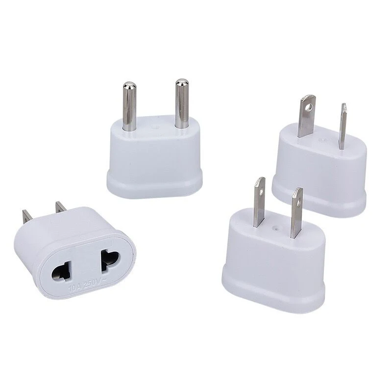 White Korea EU US AU Mini Plug 10A America Australia European Travel Plug 2Pin Russia AC Electrical Socket Converter 250V
