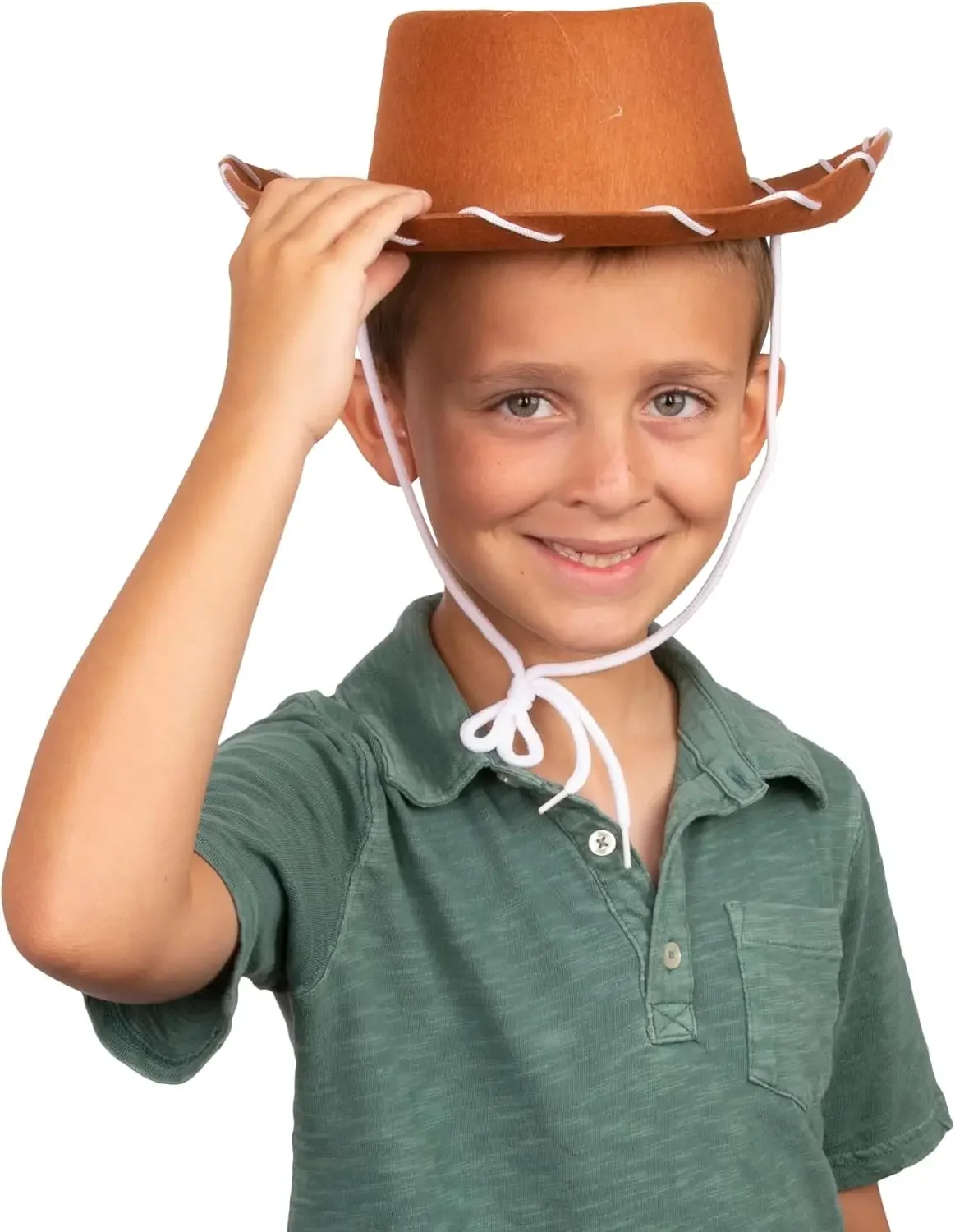 Brown Red Felt Woody Cowboy Hat for Children Adjustable Western Big Brimmed Cowboy Cap Outdoor Sports Climbing Wilderness