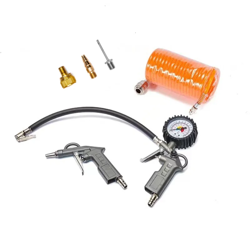 Pneumatic tool set  Air Compressor tool kit Garage 6pcs  5m air hose water oil separator european style 1 4 inline air hose filter moisture trap pneumatic tool for compressor spray paint gun