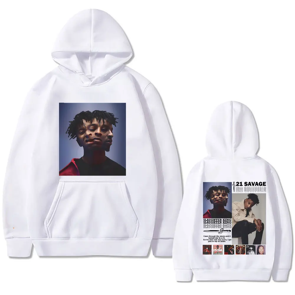 Rapper 21 Savage Slaughter King Graphic Hoodie Men Hip Hop Oversize Sweatshirt Male Cool Streetwear Men's Fashion Casual Hoodies