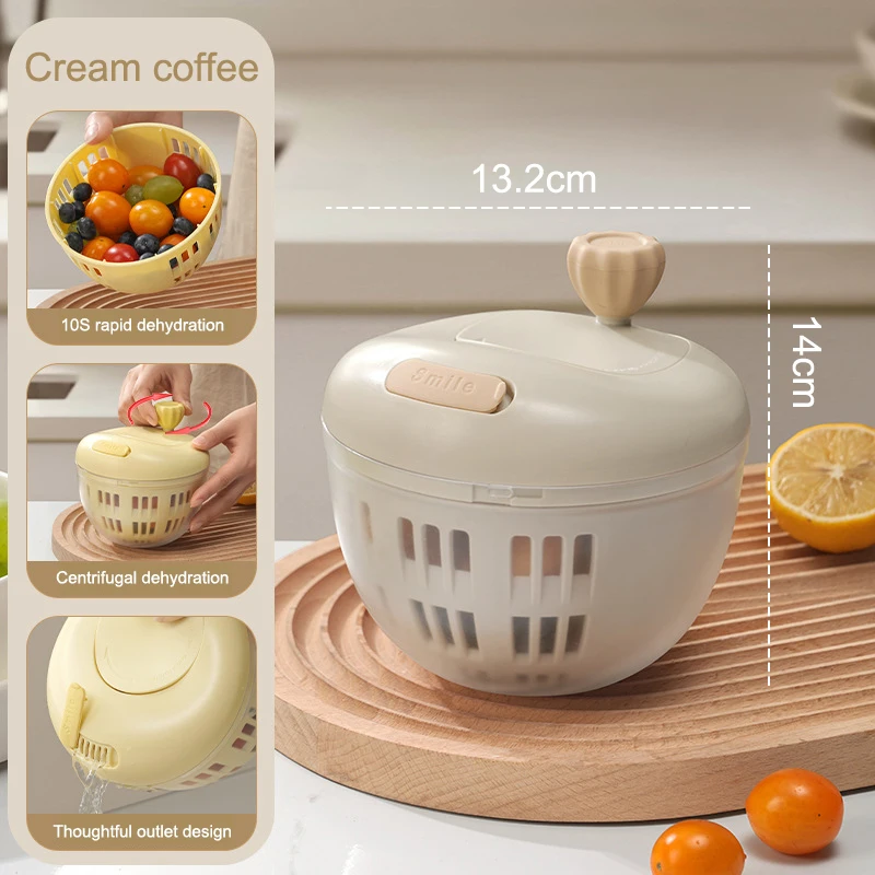 Household Multi-Function Salad Spinner & Vegetable Dehydrator with Absorbent Basket