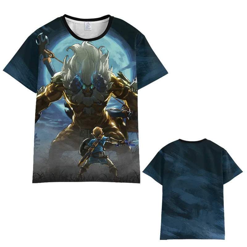 Zelda Tears of The Kingdom T-shirt Anime Cartoon Short Sleeve Cosplay Prom Dress Up Props Men Loose Breathable Clothes Tops Gift 3