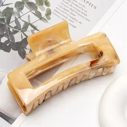 Elegant Nonslip Square Hair Claw Clips with Strong Hold (YELLOW)