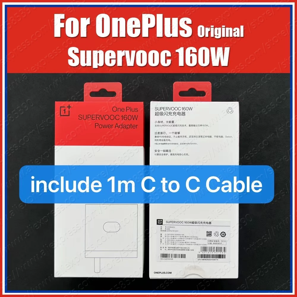  VCK8HACH Original OnePlus 10T 160W Charger Ace 2 Pro SuperVOOC 10R Ace Pro Power Adapter EU UK AU 