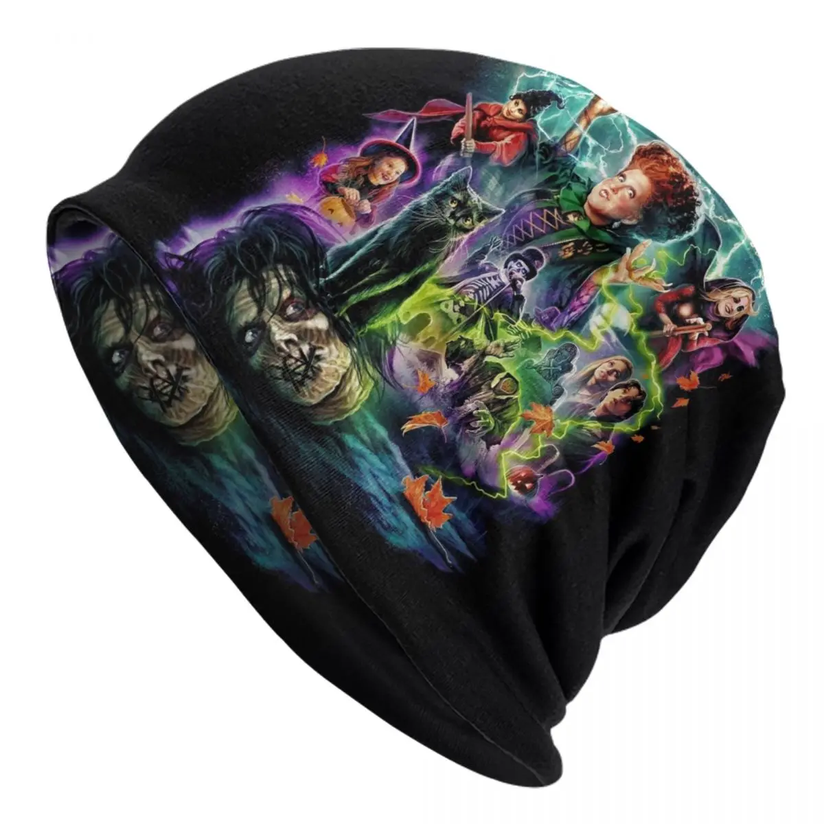 

Horror Movie Hocus Halloween Witch Pocus Bonnet Hats Hip Hop Knit Hat For Women Men Winter Warm Skullies Beanies Caps