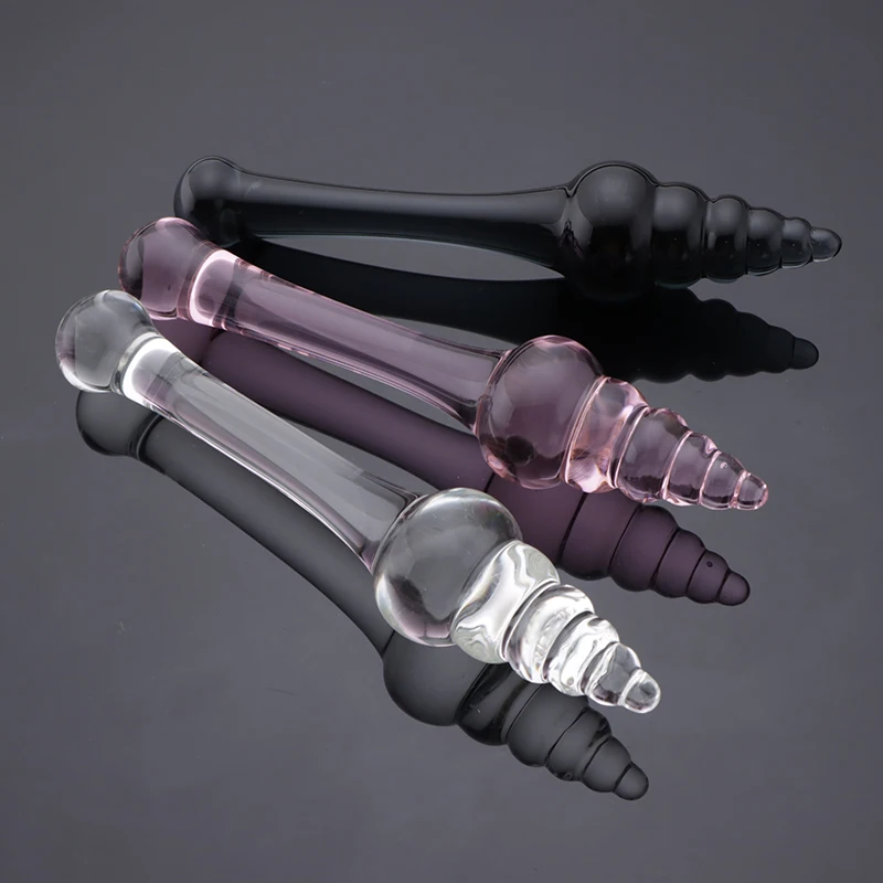 New Glass Horn Anal Plug Crystal ButtPlug Vagina Ball Anus Dilator Dildo  Sex Toy