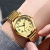Simple Classic Couple Watch Elastic Spring Strap Large Digital Waterproof Luminous Quartz Wrist Watch Men and Women Gift Clock 1