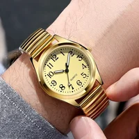 Simple Classic Couple Watch Elastic Spring Strap Large Digital Waterproof Luminous Quartz Wrist Watch Men and Women Gift Clock 1