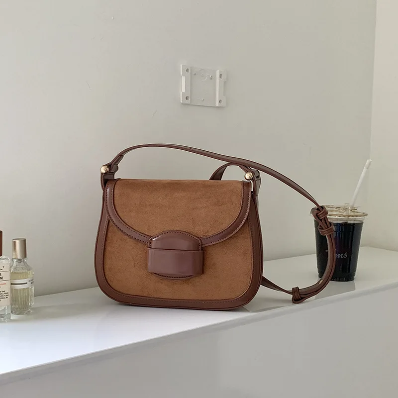 Suede Saddle Crossbody Bag