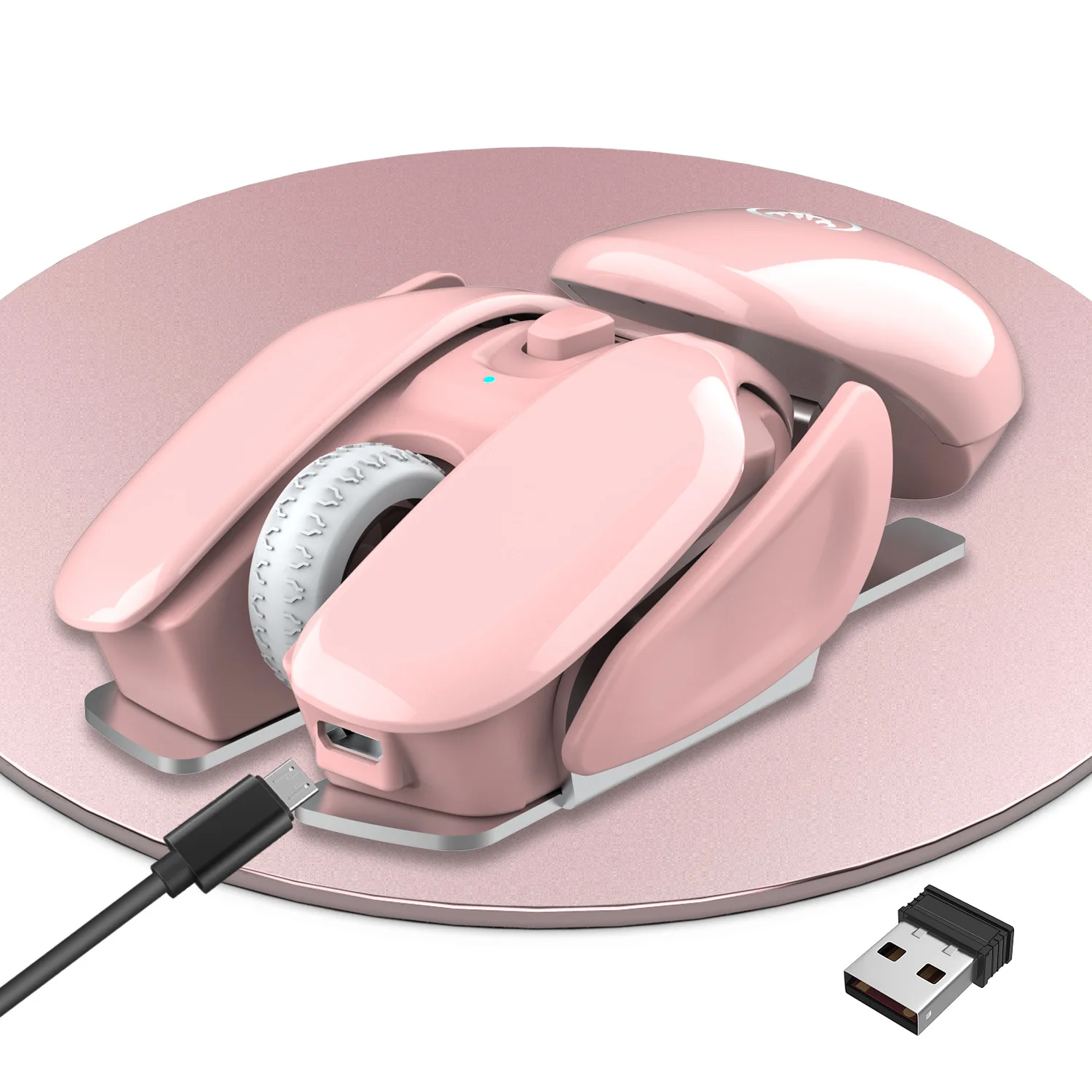 

Wireless mouse 2.4G wireless mute 1600DPI 4 buttons, suitable for PC notebook computer game office home aluminum light mouse
