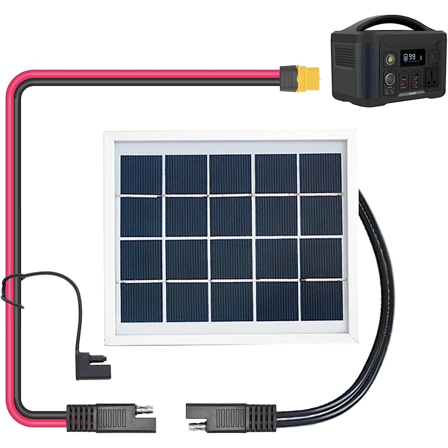SAE to XT60 Connector Adapter 12AWG Cable SAE Solar Panel Connect Reverse Adapter For Portable Power Station & Solar solar panel connector