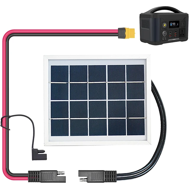 Sae Splitter DC 7909 8mm 7.9mm Y Splitter Adapter Cable 14AWG Portable Solar Panel Power M/2F 10 Watt Solar Panel
