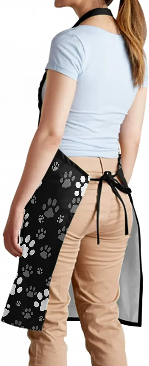 Funny Dog Paw Animal Apron with 2 Pockets Waterproof for Men Women Kitchen Garden Decor 5