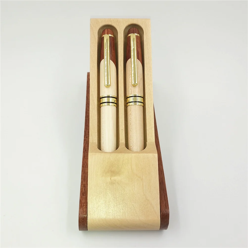 

Набор ручек для подписей, ручка перьевая из розового дерева в коробке, принадлежности для офиса, школы, Канцтовары