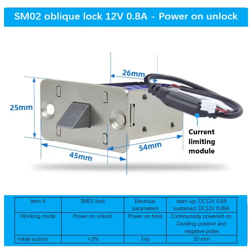 Electric Lock DC 12V 24V Small Concealed Plug Power Off Unlock Continuous power on Embed Installation For Door