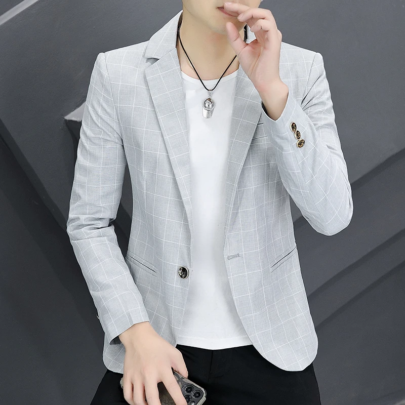 Spring and autumn small suits thin casual suits men's clothes handsome young men's single blazers 6116