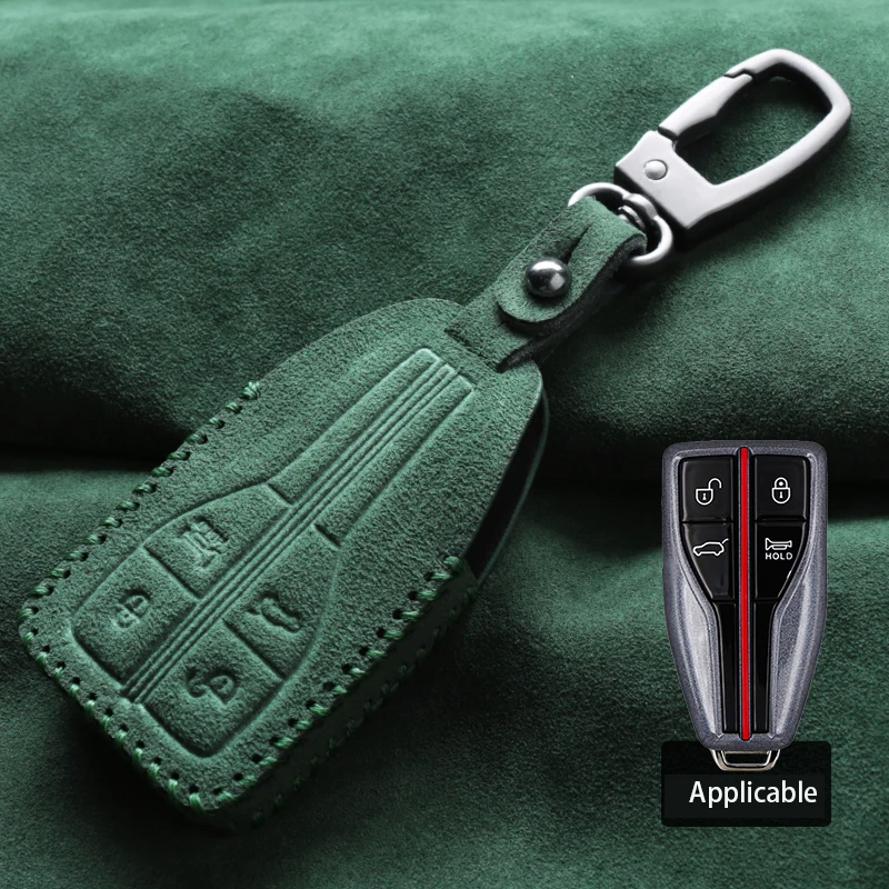 

Suede Car Key Fob Case Cover Shell For Red Flag hongqi H5 FAW Red Flag H6 H9 H7 H5 H9 HS7 HS9 HS5 3 4 Buttons Key Housing