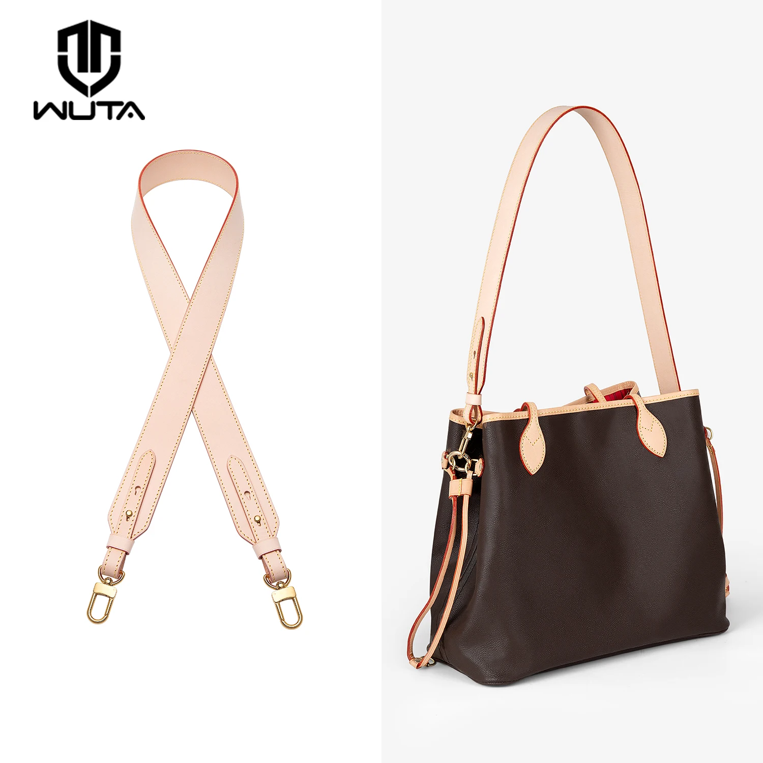 Wuta 100% Genuino Borsa In Pelle Tracolla Per Lv Neverfull Sotto Le Ascelle Crossbody Di Ricambio Spallacci Larghi Cintura Della Borsa Regolabile