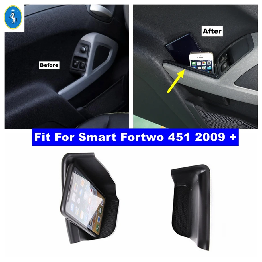 Maniglia Della Portiera Dell'Auto Bracciolo Portaoggetti Vassoio Portaoggetti Scatola Portaoggetti Accessori Car Styling Adatto Per Smart Fortwo 451 2