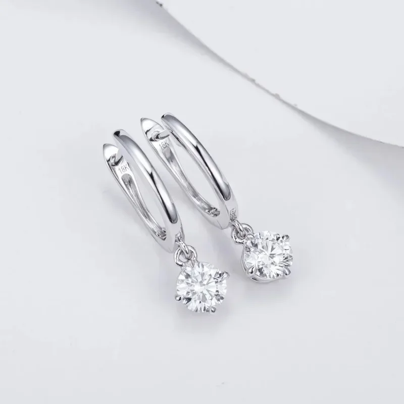 Pirmiana Classic Design 18k White Gold 1.0ct D Moissanite Earings High Jewelry for Women Free Shipping