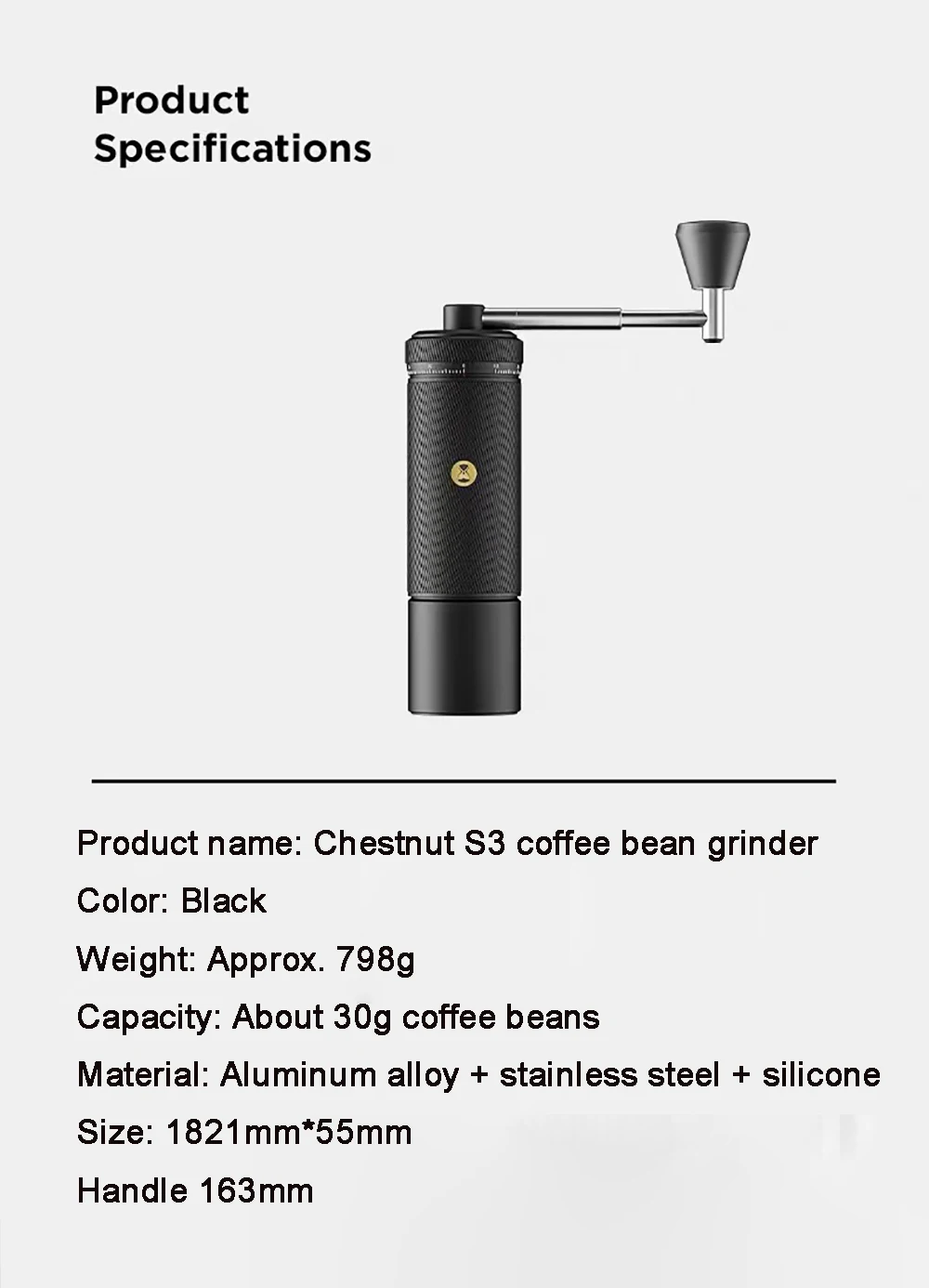 New TIMEMORE NEW S3 Extreme Black burr super coffee grinder espresso coffee mill grinding core super manual coffee bearing 22 S91eb1f0c6f484bb683756bfc0f7fa36c3 New TIMEMORE NEW S3 Extreme Black burr super coffee grinder espresso coffee mill grinding core super manual coffee bearing