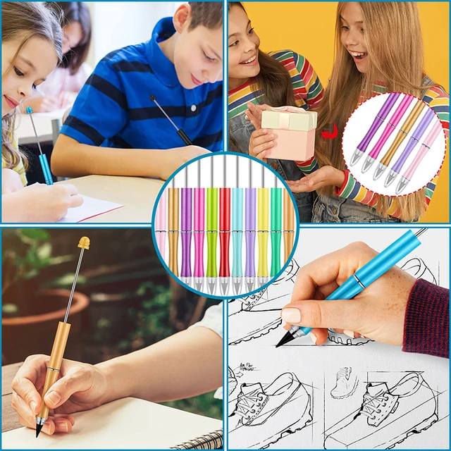 20Pcs Bead Infinite Pencils Beadable Pencil Children's School