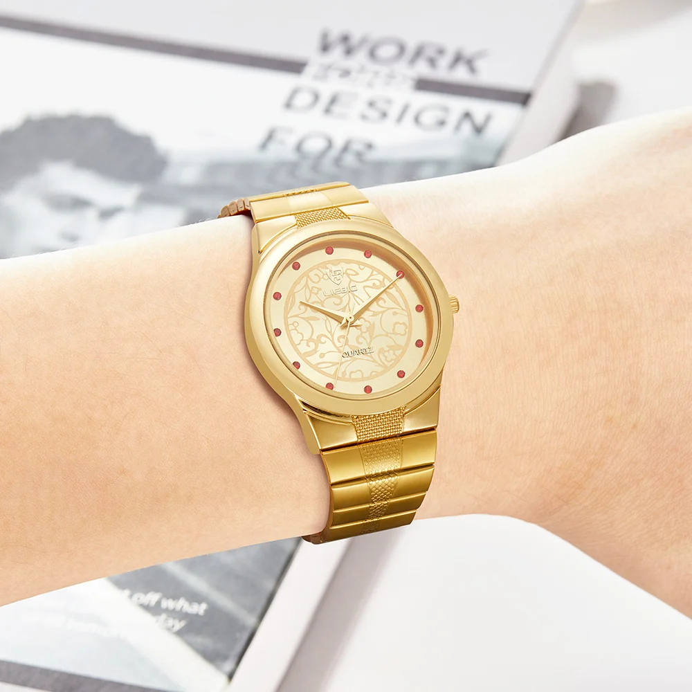 Golden Quartz Clock Watch Luxury Stainless Steel Bracelet Waterproof For Men Women Wristwatches Female Male relogio masculino