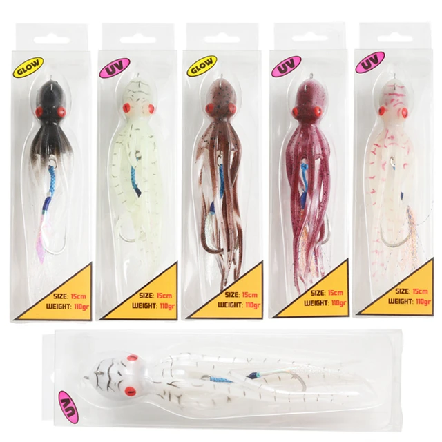 1PCS Sea Fishing Lure 60g-150g/15CM 200g/20CM Boat Fish Troll Bait Acrylic  Resin Octopus Bionic Squid Fishing Bait Feather Skirt - AliExpress