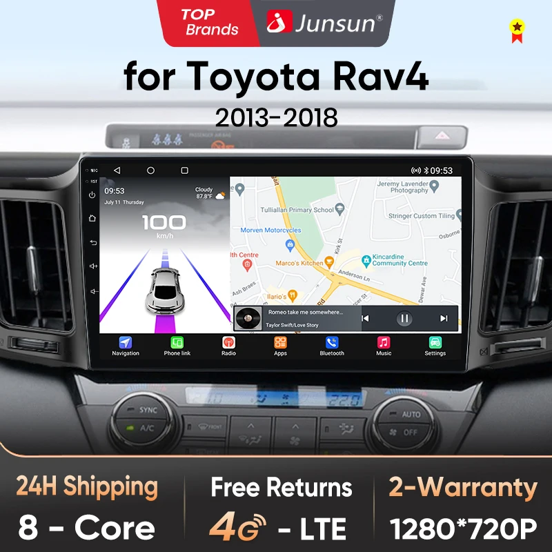 Junsun Qualcomm chip 8Core Android13 Auto Radio Für Toyota RAV4 RAV 4 2012-2018 WirelessCarPlay Autoradio stereo Bildschirm Multimedia