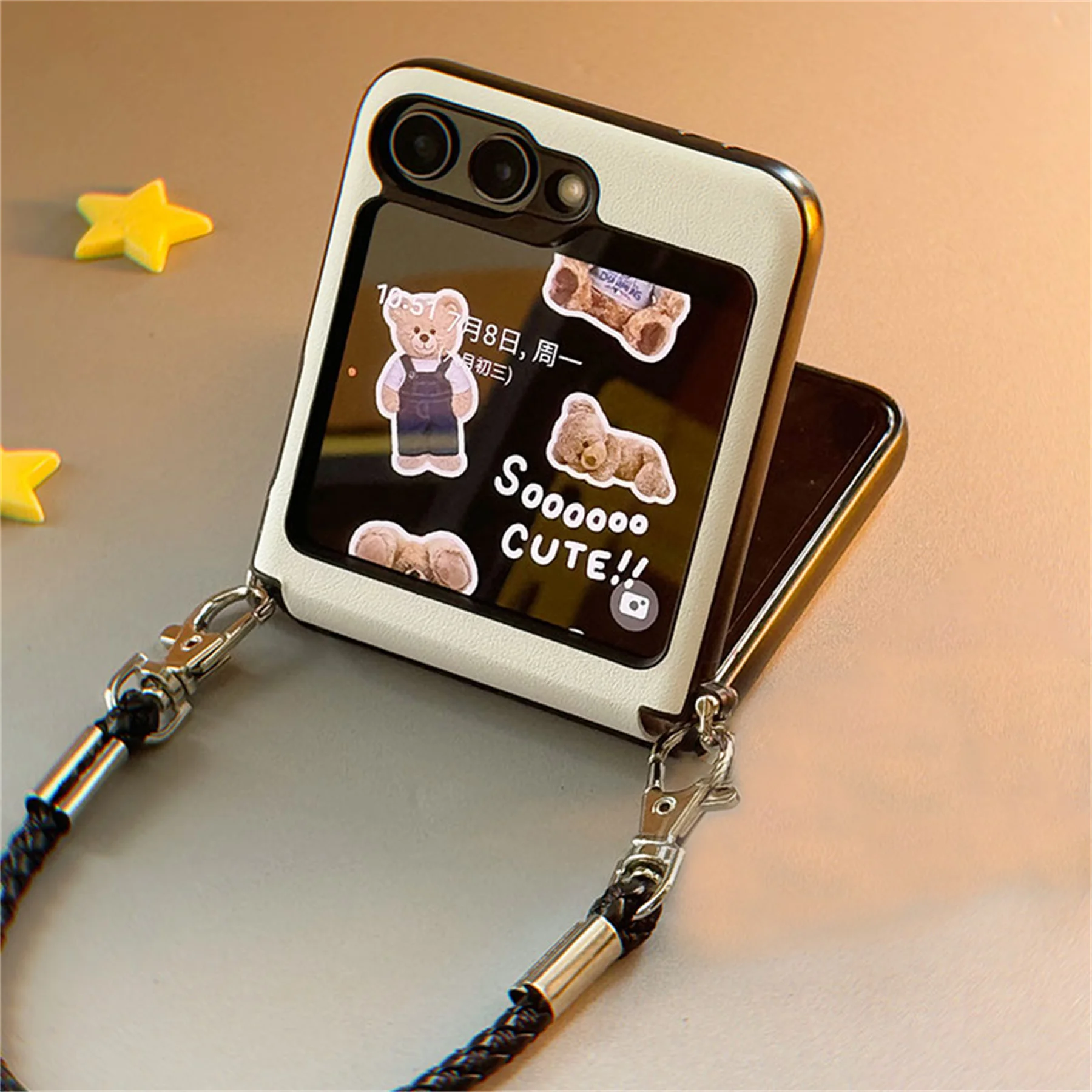 Luxury Solid Color White Portable Rope Phone Case