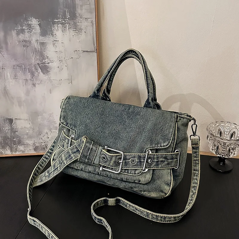 Wash Denim Bags For Women Luxury Designer Handbags And Purses 2025 New In Vintage Large Capacity Commuting Shoulder Crossbody
