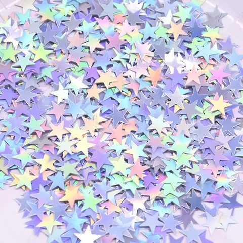 

15g/Bag Gold Silver Stars Sequins 6mm 10mm Acrylic Laser Confetti Sprinkles Table Scatters for Wedding Birthday Party Decoration