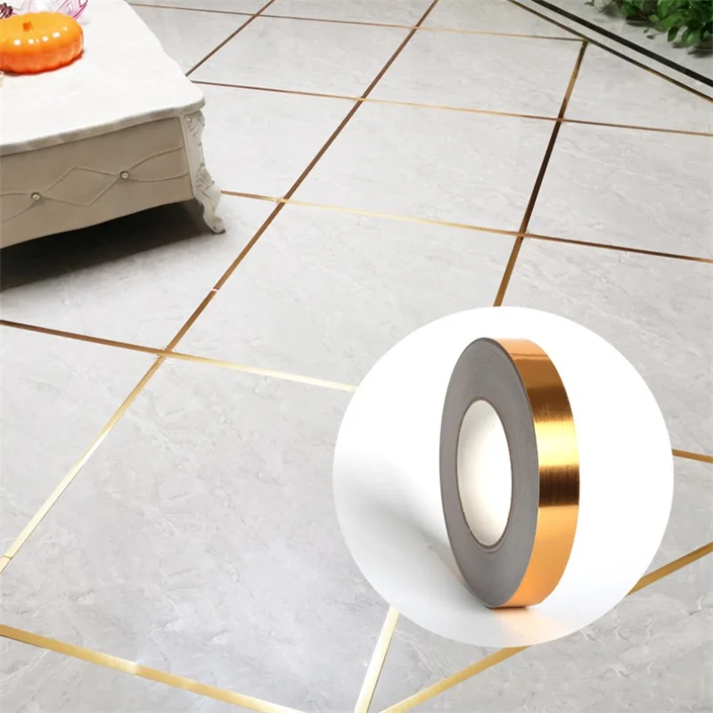 

Ceramic Tile Gap Tape Decor Gold Silver Black Self Adhesive Wall Home Decoration