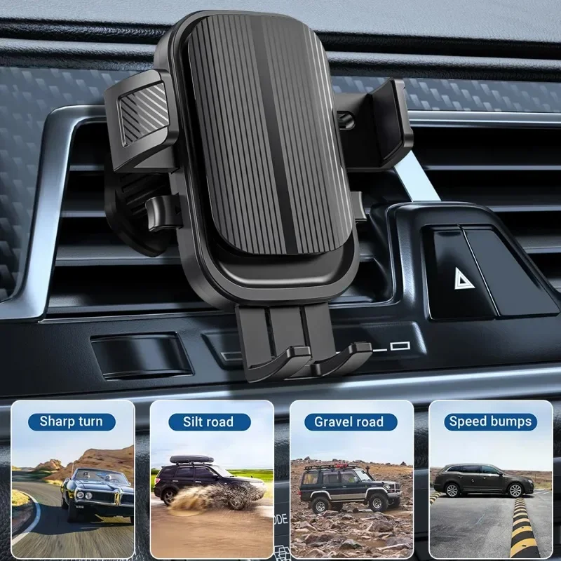 Car Vent GPS Navigation Phone Holder 360&deg; Rotation Universal Spiral Hook Vent Gravity Vehicle Bracket for 4.7-7.2inch Smartphone