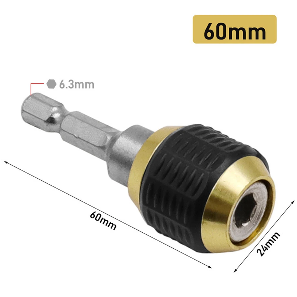 Screwdriver Keyless Drill Chuck 60mm Length Carbon Steel Conversion Bar Impact Driver Adaptor Indexable Drill Bit