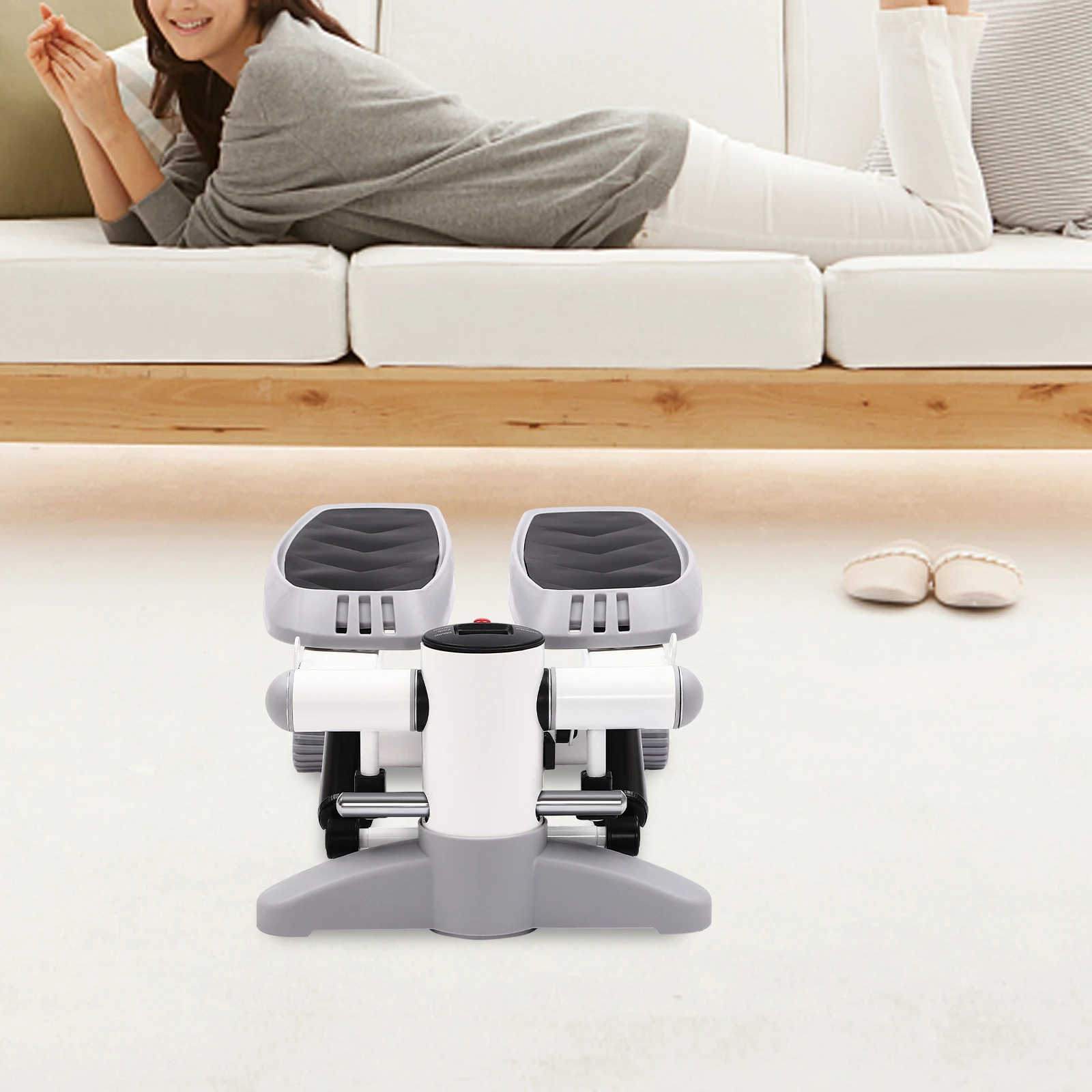 Grauer Fitness-Stepper, tragbarer Fitness-Stepper, Fitness-Mini-Stepper für Zuhause, Büro, Workout, Fitnessstudio, zum Abnehmen, zur Körperformung usw. – Detail 2