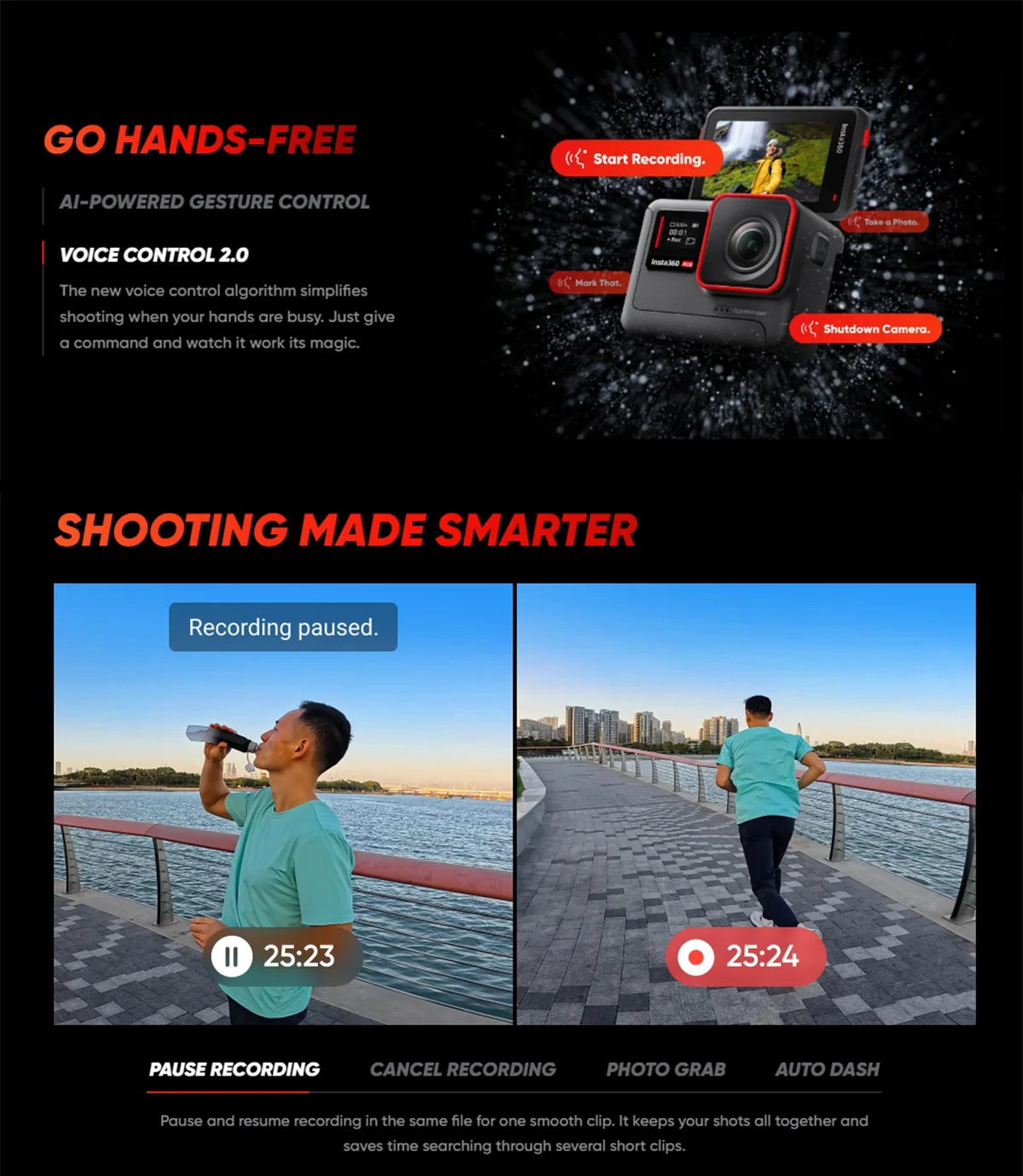 Cámara Acción Insta360 Ace - 4K120fps, Sensor 1/2", Pantalla 2.4" | Impermeable, Magnética