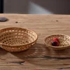 Rattan Material Storage Basket Woven Basket Fruit Vegetable Bread Container Display Basket Home Storage ganization 5