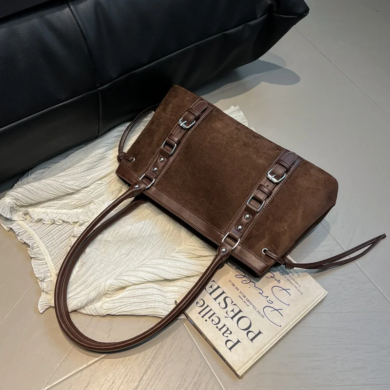 PU Leather Shoulder Bags Large Underarm Bag Vintage Commuter Bag for Women Work Shopping Travel Daily