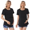 Emotion Moms Summer Maternity T-Shirt Big Size Short Sleeve Stretch Cotton Tops Breastfeeding Loose Clothes For Maternity Women 5