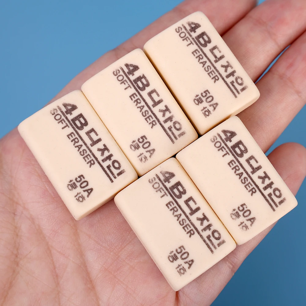 1-10PCS 4B 연필 지우개 학생 사무실 학교 문구 쓰기 미술 그리기 고무 잘못된 질문 수정 지우개