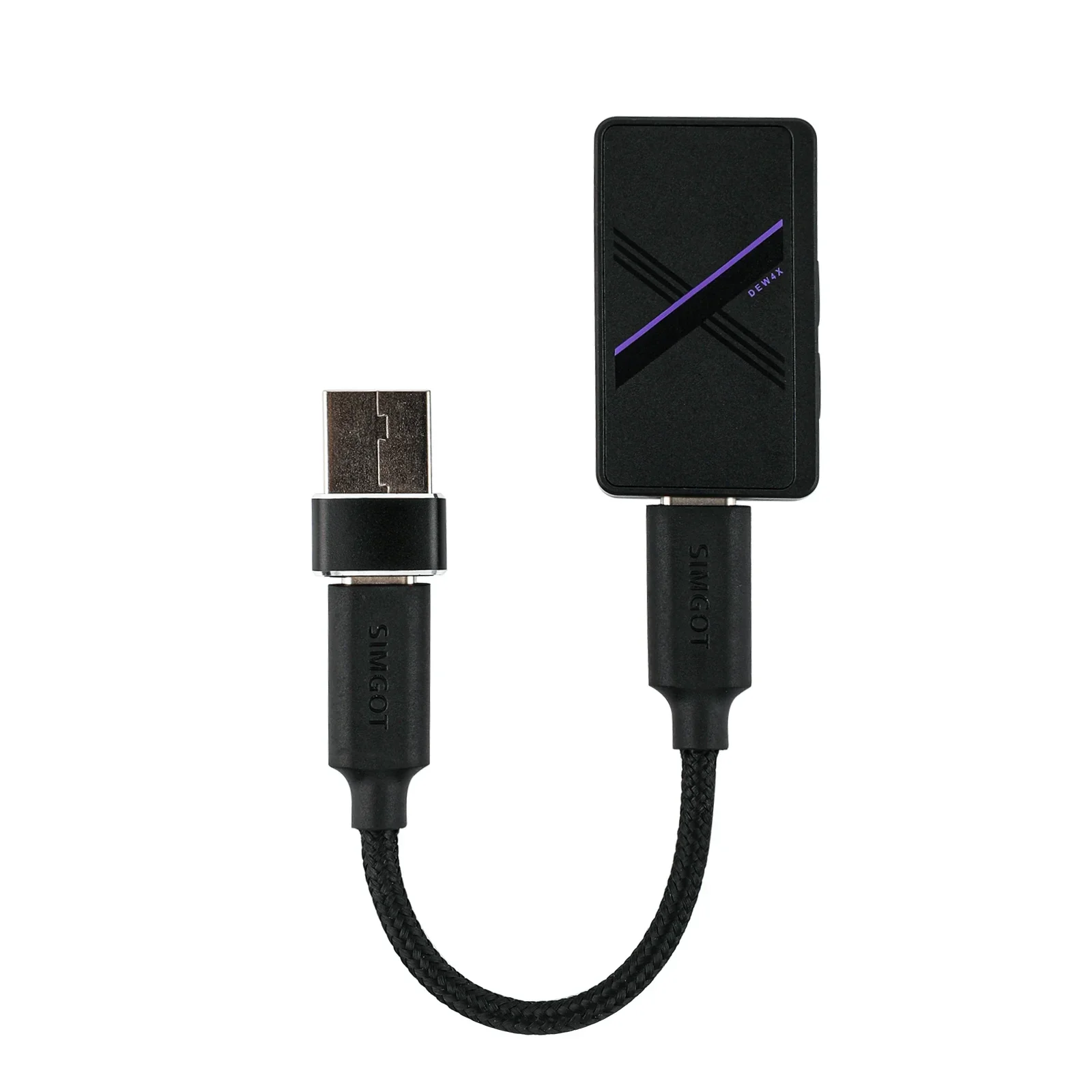 SIMGOT DEW4X HiFi Dual C43198 DAC Chip Portable DAC/AMP with OFC Wrapped Shielding Layer Cable