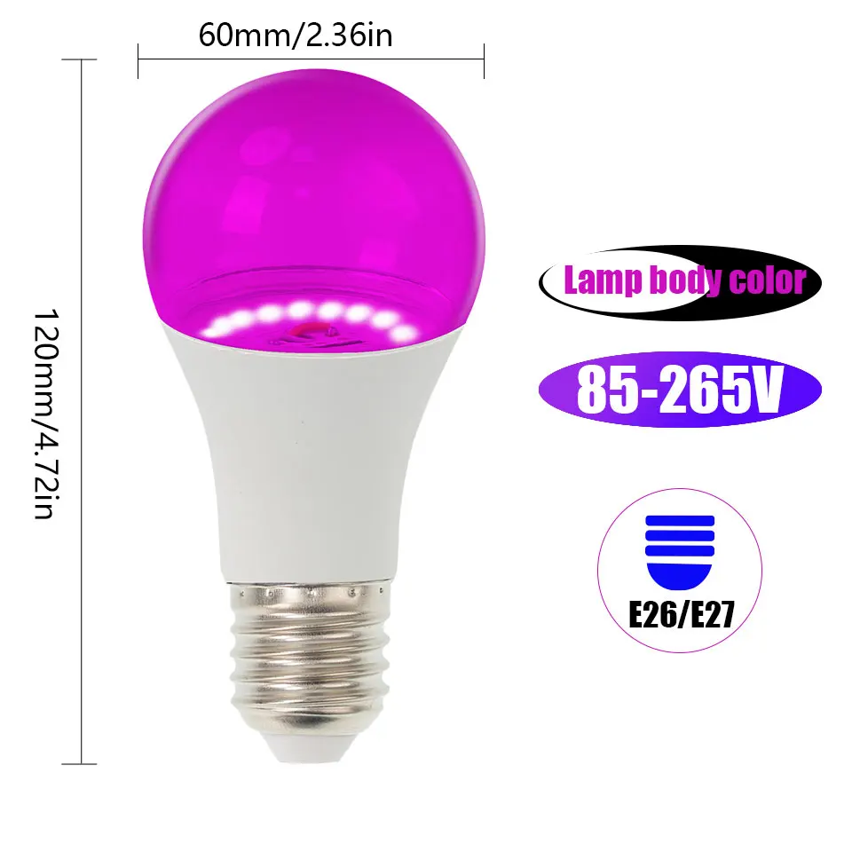 LED Grow Lamp LED Plant Light E26 E27 LED Grow Light 85-265V Full Spectrum Phyto Lamp Led Hydroponics Plant Bulb Growth Light Tent Greenhouse Vegs Cultivo Lam