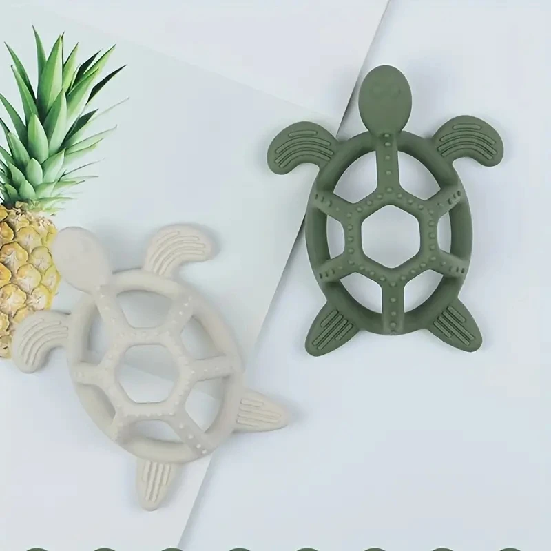 Baby Teething Toys, Turtle Infant Chew Toys, Silicone, BPA Free, BPA Free, 3M + Baby Teething Relief 4