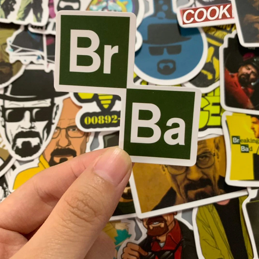 10/30/50pcs Breaking Bad TV Show Stickers PVC Waterproof Toy Graffiti  Kid Stickers Skateboard Guitar Suitcase Luggage Car Decal 3