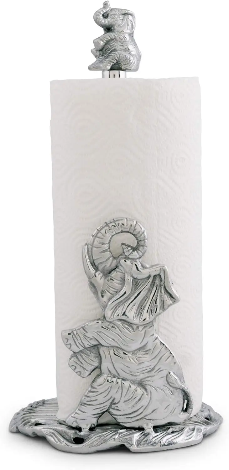 

Elephant Decorative Counter Top Paper Towel Holder - Aluminum Metal Countertop 14.5 inch Standing Tall Toalleros de pared para b